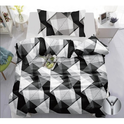Textilomanie bavlna obliečky TRIANGLES čierne 70x90 140x200