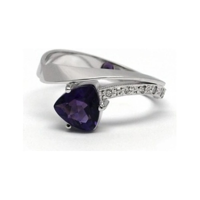 Diamantový zásnubní prsten s ametystem J-20738-12