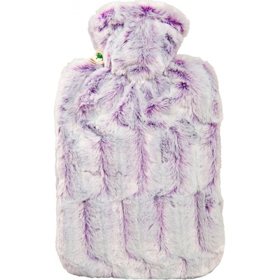 HUGO FROSCH Classic termofor s obalom z umelej kožušiny s podšívkou fialovostrieborný 1,8 l