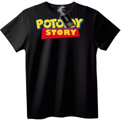 NOONEBRAND Тениска Картофена История - L, Black