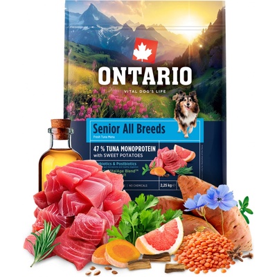 Ontario Senior All Breeds Monoprotein Tuna & Sweet Potatoes 2,25 kg