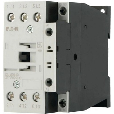Eaton Контактор EATON DILM25-10(RDC24), 277146 - 3 полюса, 380 V 400 V 11 kW, 1 N/O, RDC 24: 24 - 27 V DC, DC работа, Винтови клеми (277146)