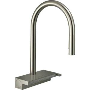 Hansgrohe Aquno Select M81 170 издърпващ се кухненски смесител, матиран хром, с 3 струи 73837800 (73837800)