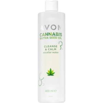 Avon Cannabis Sativa Oil Cleanse & Calm мицеларна вода за почистване с успокояващ ефект 400ml