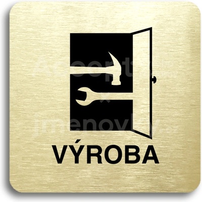 ACCEPT Piktogram výroba - zlatá tabulka - černý tisk bez rámečku