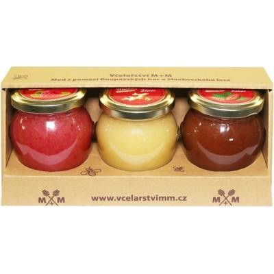 Včelařství M+M medové krémy malina zázvor kakao 3 x 250 g