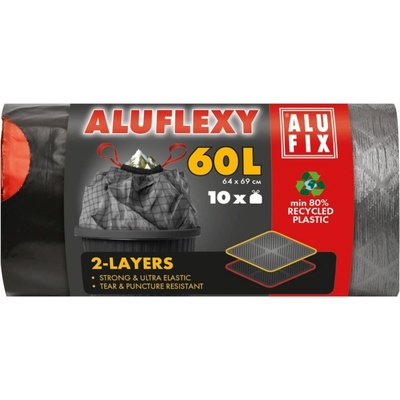 Alufix Pytel zatahovací 60 l 33 µm 10 ks stříbrnočerný