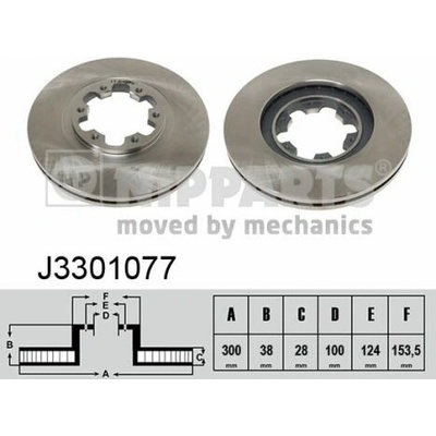 NIPPARTS Brzdový kotouč J3301077