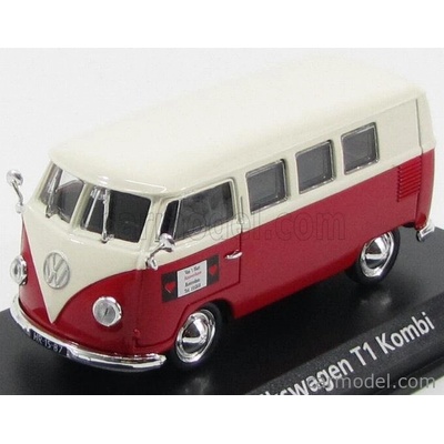 Norev Volkswagen T1 Minibus Autoverhuur Rotterdam 1958 Červená Bílá 1:43