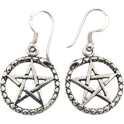 Vorlové Šperky Stříbrné náušnice pentagram N258