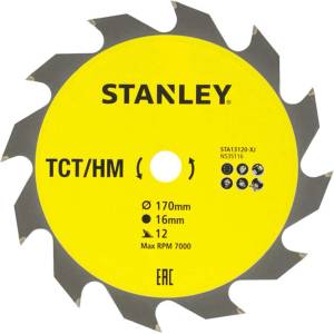 STANLEY - Пилен диск за дърво 170x16 мм, 12 зъба STA13120-XJ (STA13120-XJ)