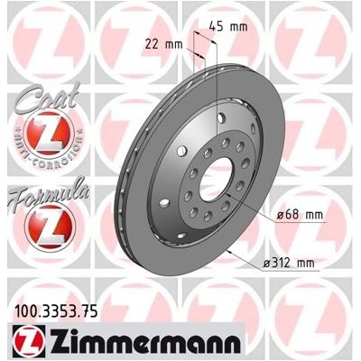 ZIMMERMANN Brzdový kotúč 100335375