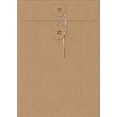 Barevné obálky se šňůrkovým a kotoučovým uzávěrem - 162 x 114 mm (C6) - Manilová