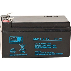 MW Акумулаторна батерия MW 1.3-12, 12V, 1.3Ah, AGM, F1 конектори (MW 1.3-12)