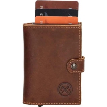 Double-D Hnedá kožená peňaženka s RFID ochranou Protect