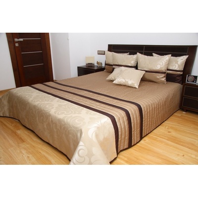 DomTextilu přehoz na postel světlohnedej farby s pruhovaným motívom 2965-104028 220 x 240 cm