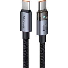 Mcdodo CA-5580 s kontrolkou nabíjení USB-C na USB-C průhledný 100 W 1,2m černý