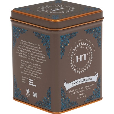 Harney & Sons Máta a čokoláda HT 20 hedvábných sáčků v plechovce