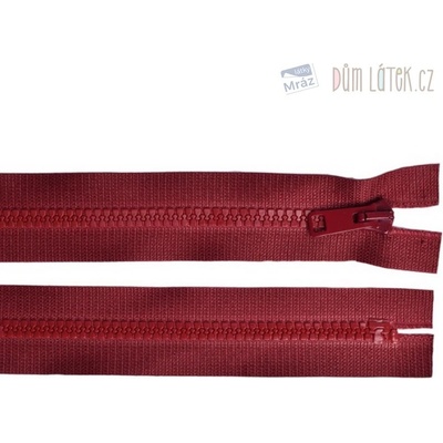 Zips kostený nedeliteľný vínový, dĺžka 16 cm