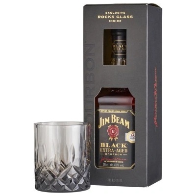 Jim Beam Black Extra Aged Bourbon 43% 0,7 l (dárkové balení 1 sklenice)