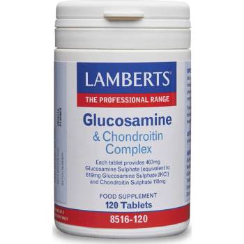 LAMBERTS Хранителна добавка Глюкозамин , Lamberts Glucosamine & Chondroitin Complex 120 tabs