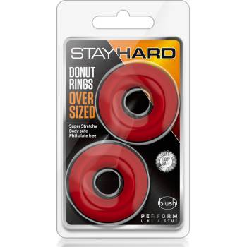 Image 1 of Blush Stay Hard Donut Rings Oversized Red