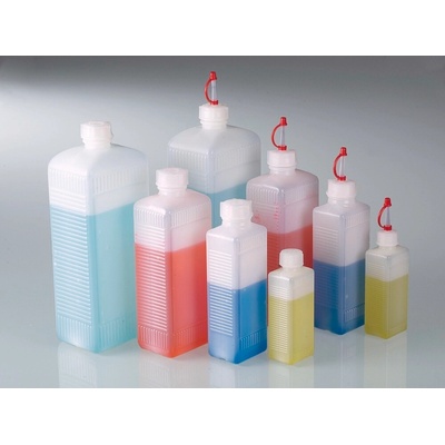Lahev s úzkým hrdlem z HDPE, obdélníkový tvar, 100 ml, BJ = 200 kusů