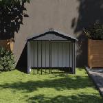 vidaXL Къща за куче с покрив черна 117x103x102 см поцинкована стомана (172346)