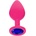 X Fun Силиконов Butt Plug с бижутерия "X FUN PINKED DARK BLUE" 10 см. Размер - L