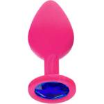 X Fun Силиконов Butt Plug с бижутерия "X FUN PINKED DARK BLUE" 10 см. Размер - L