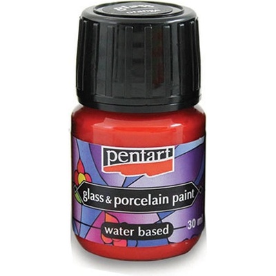 Pentart Farba na sklo a porcelán červená 30 ml