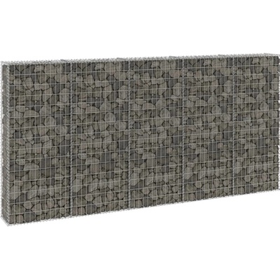 vidaXL Gabionová zeď s víky pozinkovaná ocel 300 x 30 x 150 cm