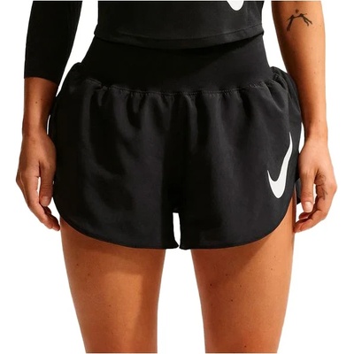Nike Дамски шорти за бягане Nike Women's Tempo Swoosh Dri-FIT Mid-Rise Running shorts - Black / Reflective Silver / White (112-4586-0112)