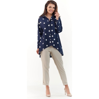 Awama Woman's Shirt A239 Navy Blue