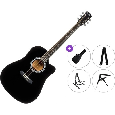 Pasadena PDC-10E Premium SET Black Електро-акустична китара Дреднаут