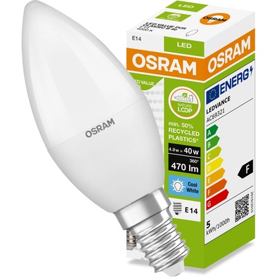 Ledvance LED Žiarovka z recyklovaného plastu B40 E14/4,9W/230V 4000K