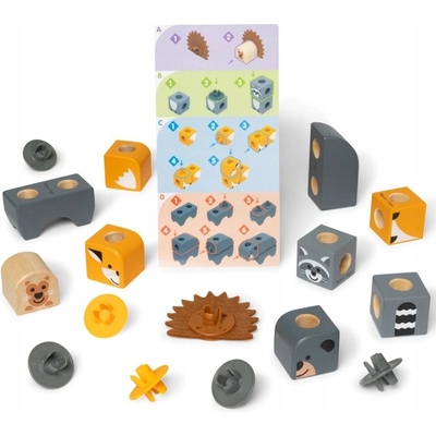Melissa & Doug DREVENÉ KOCKY Blockables Zvieratká