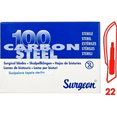 SURGEON Čepielka č.22 100 ks