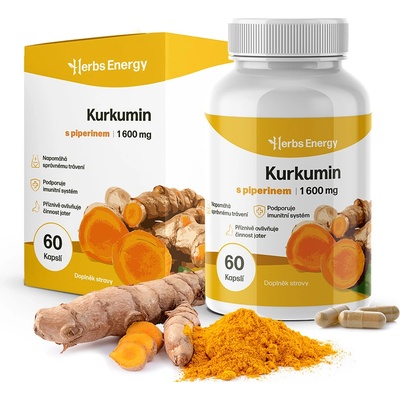 Herbs Energy Kurkumin 1 600 mg + Piperin 2 x 60 dávek