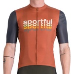Sportful Фланелка с къс ръкав за колоездене Sportful Supergiara 2 Logo Jersey Cycling jersey - Sienna Glow (056-3901-0314)