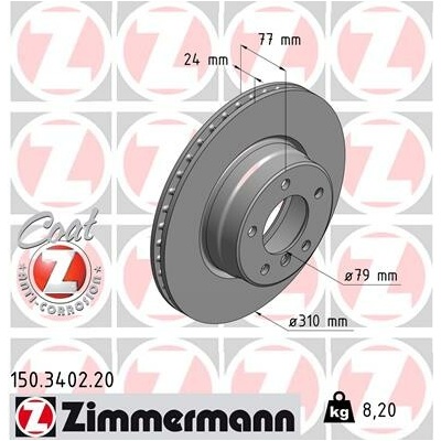 Brzdový kotúč ZIMMERMANN 150.3402.20 (150340220)