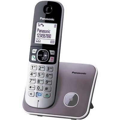Panasonic Безжичен DECT телефон Panasonic KX-TG 6811, 1.8" (4.57cm) монохромен дисплей, адресна памет за 100 номера, импулсно набиране на номера, функция "свободни ръце" смарт бутон, сив (1015110_1)