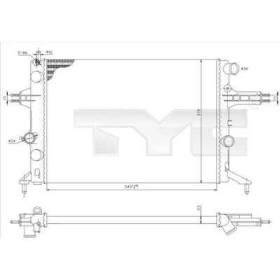 Chladič, chlazení motoru TYC 725-0021 725-0021