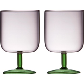 LyngbyGlas Чаши за вино Torino 300 мл розово-зелени 2 бр (30205)