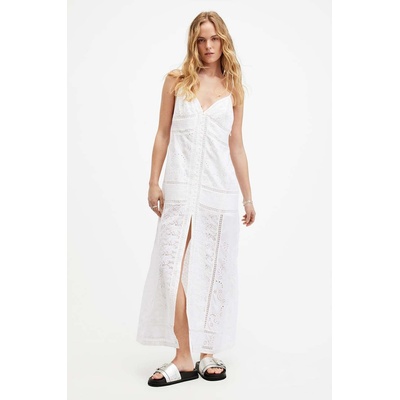 AllSaints Рокля AllSaints DAHLIA EMB DRESS в бяло дълга със стандартна кройка W083DA (W083DA)