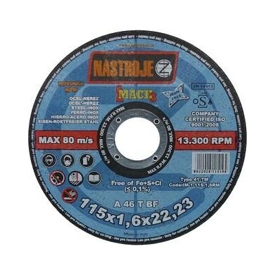 Nástroje cz Kotouč řezný 115 x 1,6 x 22 mm IM-1-115-1,6RM