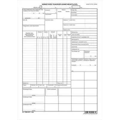 VICTORIA Печатен формуляр, международна товарителница за камион, a3, victoria paper "b. 7300-237 (b.7300-237)
