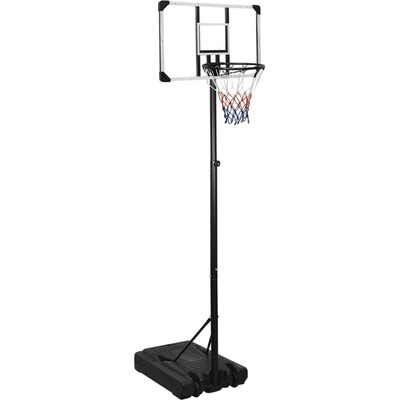 vidaXL Баскетболна стойка, прозрачна, 235-305 см, поликарбонат (93654)