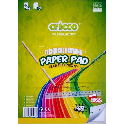 Kreslicí karton Cricco A4 - 170 g/m2, 10 listů, 12 ks, bílý