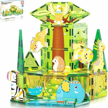 Picasso Tiles magnetická stavebnice Safari Set s 8 zvířaty